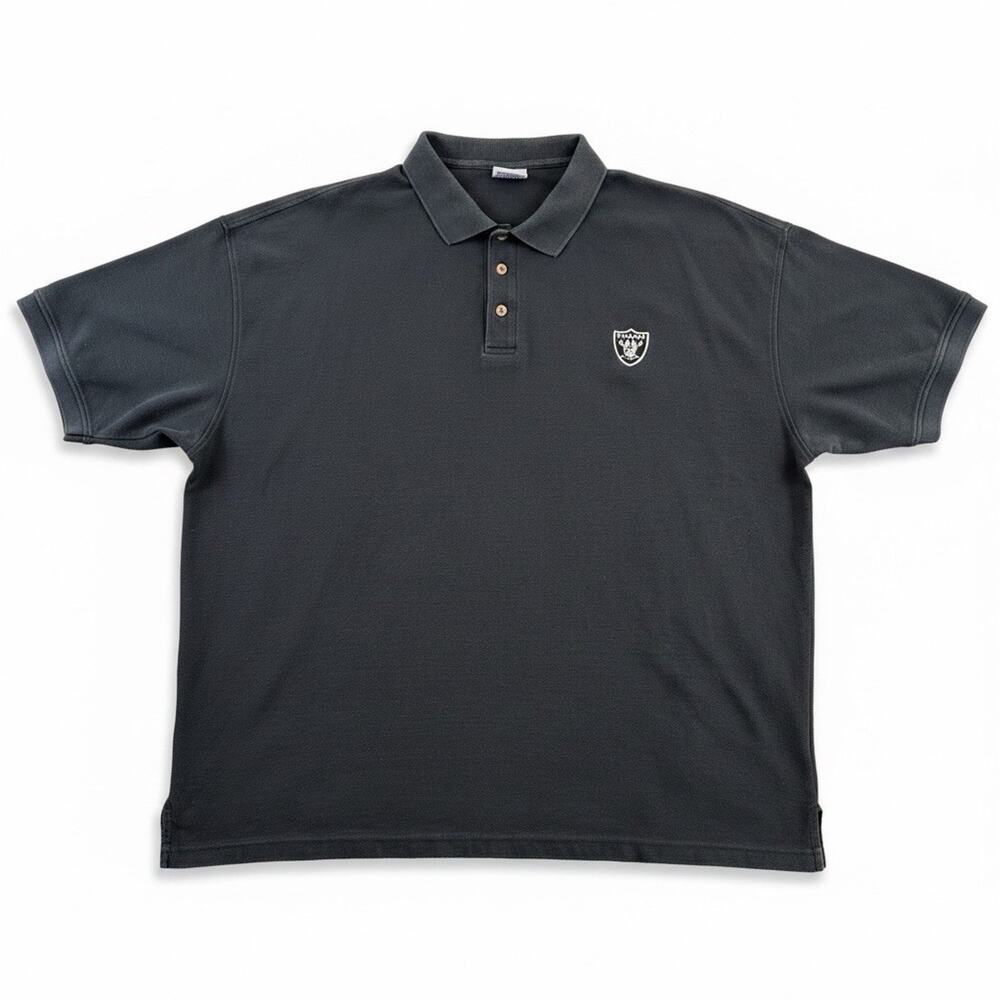 Reebok Oakland Las Vegas Raiders NFL 6XL Polo Shirt Black Embroidered Logo 2000s